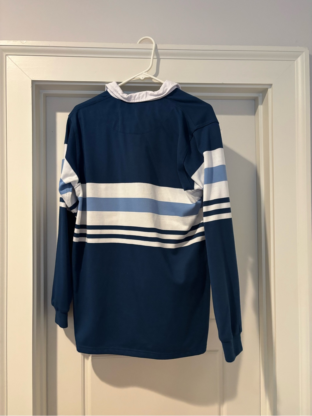 Withernot Men's Navy Stripe Rugby Polo Shirt - Classic Long Sleeve — image 2 of 3